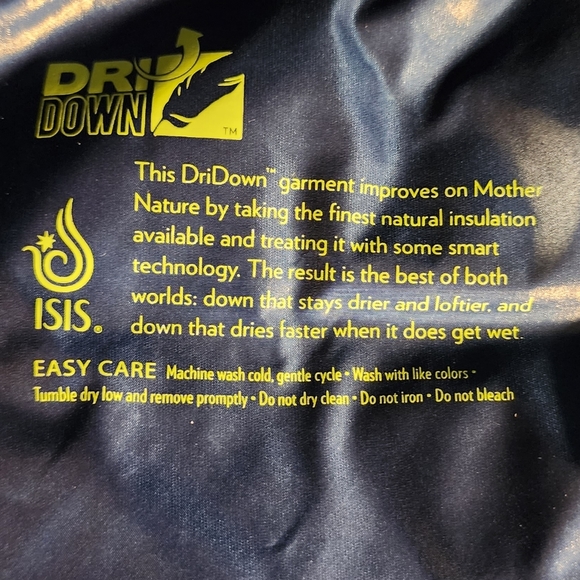 Isis Women's Shiny Blue Puffer Vest w/ Lt Green Trim, Size Large w/ DriDown Fill - Picture 4 of 7